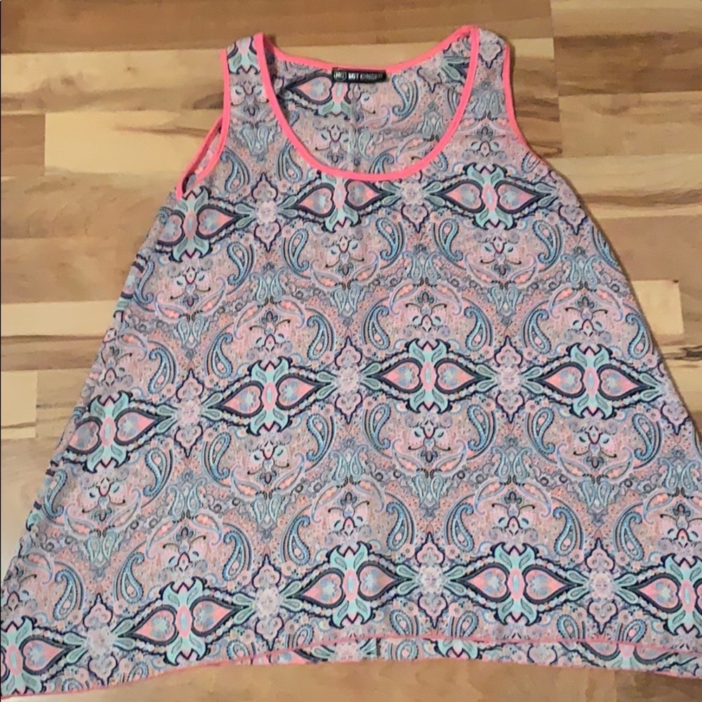 Pink/Blue patterned tank top